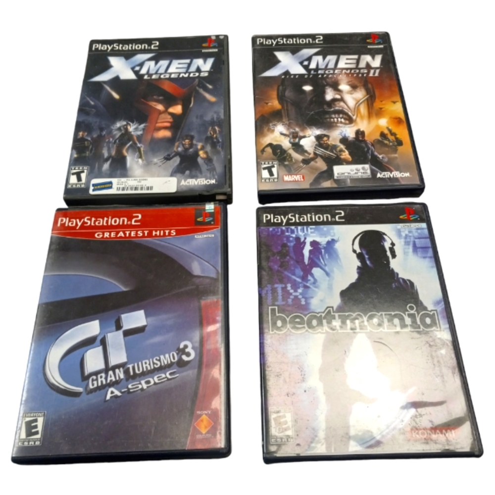 Combo PlayStation 2 games X-men Legends 1 and 2 , Gran Turismo 3, Beatmania.